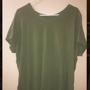 Olive green crew neck shirt